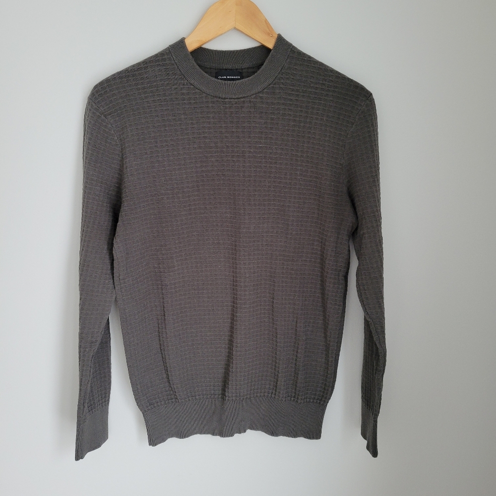 Club Monaco Textured Crewneck Long Sleeved Shirt